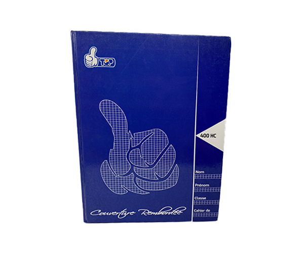 CAHIER 400 PAGES GRAND FORMAT COUVERTURE DUR