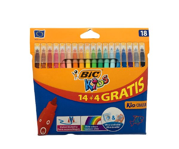 FEURE BIC KID COULEUR PAQUET DE 18