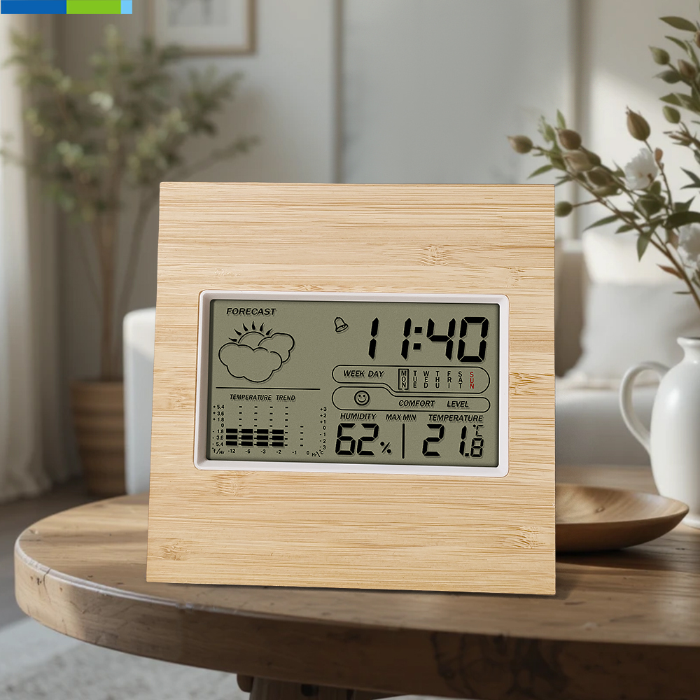 HORLOGE BAMBOU ELECTRONIQUE -6109 -  | PEMBO Sarl
