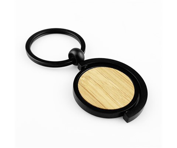 PORTE-CLES SPINNER EN BAMBOU PERSONALISABLE