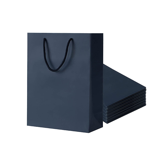 Shopping bag de luxe H 27X25X10.5 Bleu fonce
